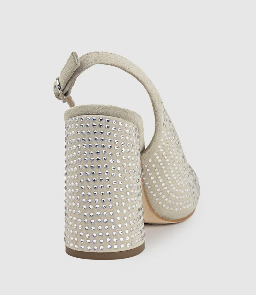 DEMI100 Crystal Slingback Pump in Offwhite Suede sold by Edward Meller product image thumbnail 3