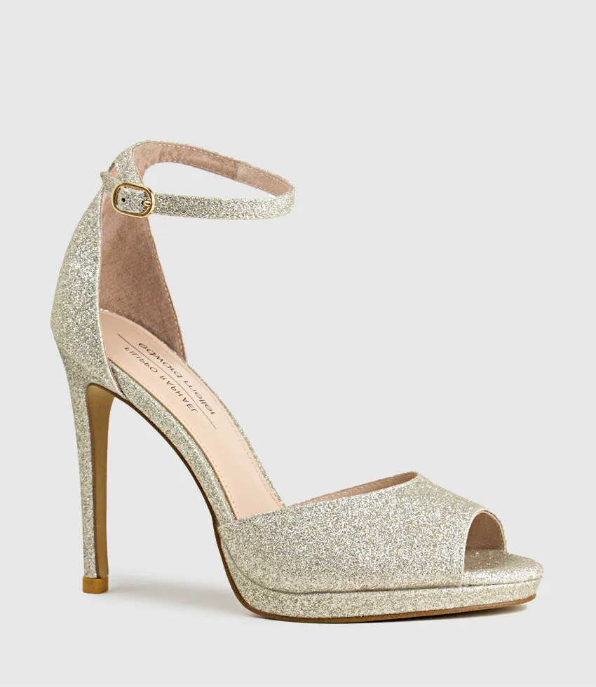 WREN110 Peep toe Platform Sandal in Platinum Ritz sold by Edward Meller product image thumbnail 5