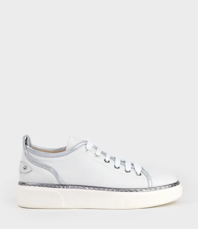 JOLENE Sneaker with Piping in White sold by Edward Meller