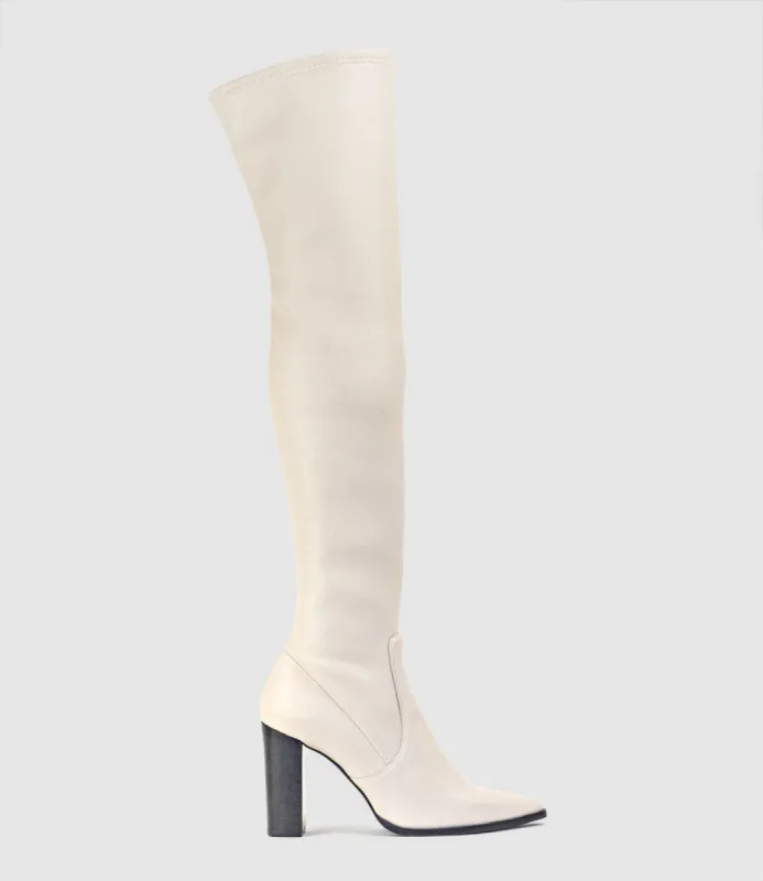 VERONE95 OTK Stretch Boot in Offwhite sold by Edward Meller