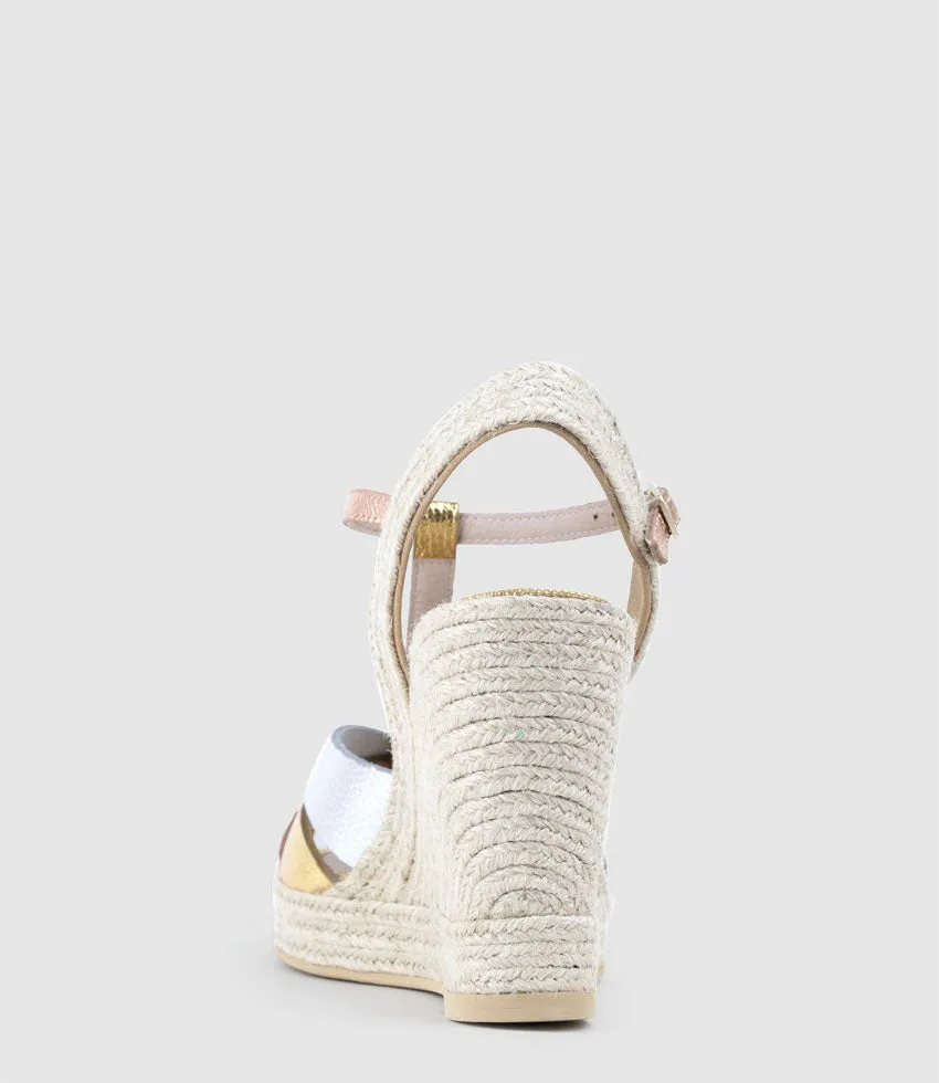 MELODY T Bar Espadrille in Metallic Multi sold by Edward Meller product image thumbnail 4