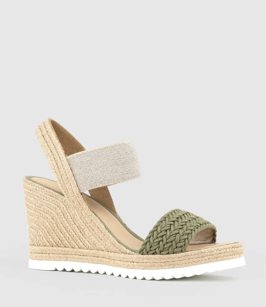 MERCEDES Elastic Crochet Espadrille in Khaki sold by Edward Meller product image thumbnail 2