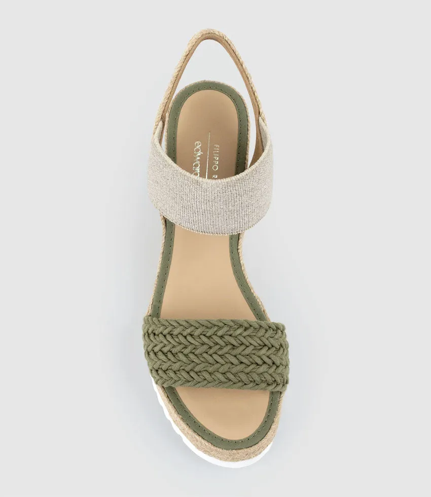 MERCEDES Elastic Crochet Espadrille in Khaki sold by Edward Meller product image thumbnail 4