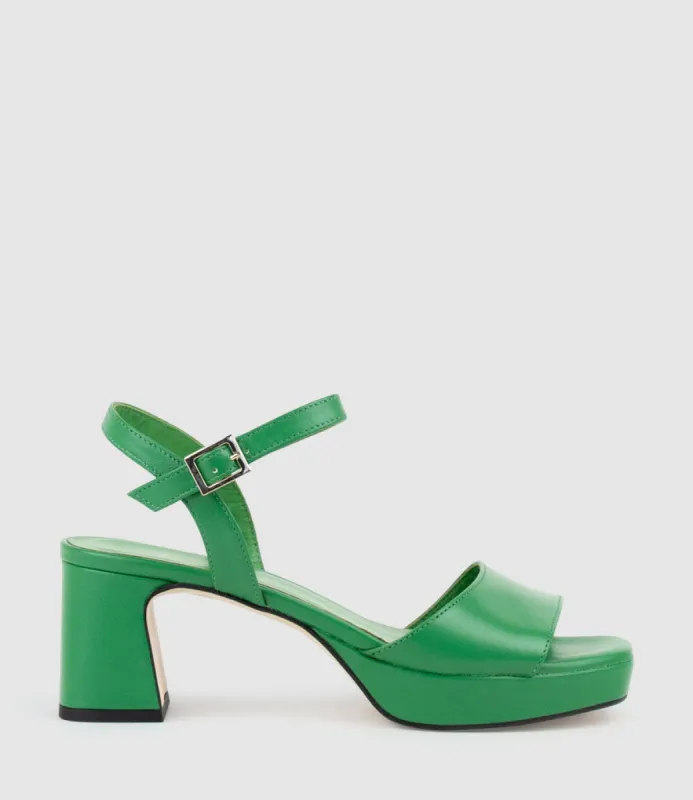 ROE65 Platform Sandal in Green sold by Edward Meller