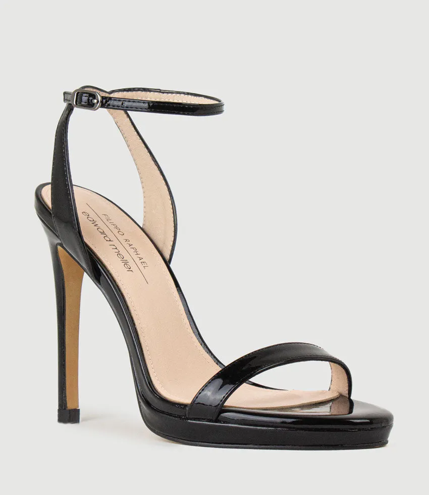 WHISPER110 Single Strap Platform Sandal in Black Patent sold by Edward Meller product image thumbnail 3