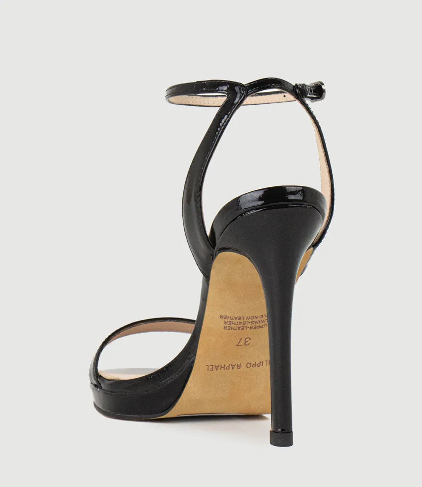 WHISPER110 Single Strap Platform Sandal in Black Patent sold by Edward Meller product image thumbnail 4