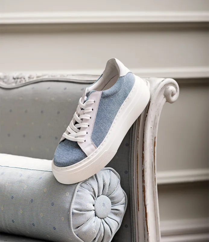 JAYCE Platform Sneaker in Denim sold by Edward Meller