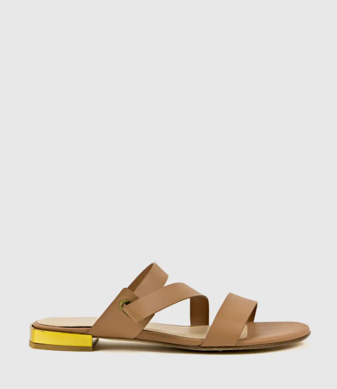 KLIM Flat Slide in Tan sold by Edward Meller
