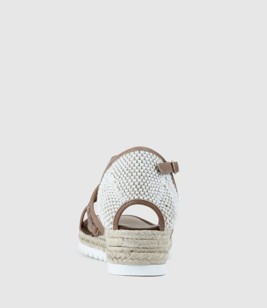 MARLENE Raffia Front Espadrille in Mocha sold by Edward Meller product image thumbnail 3