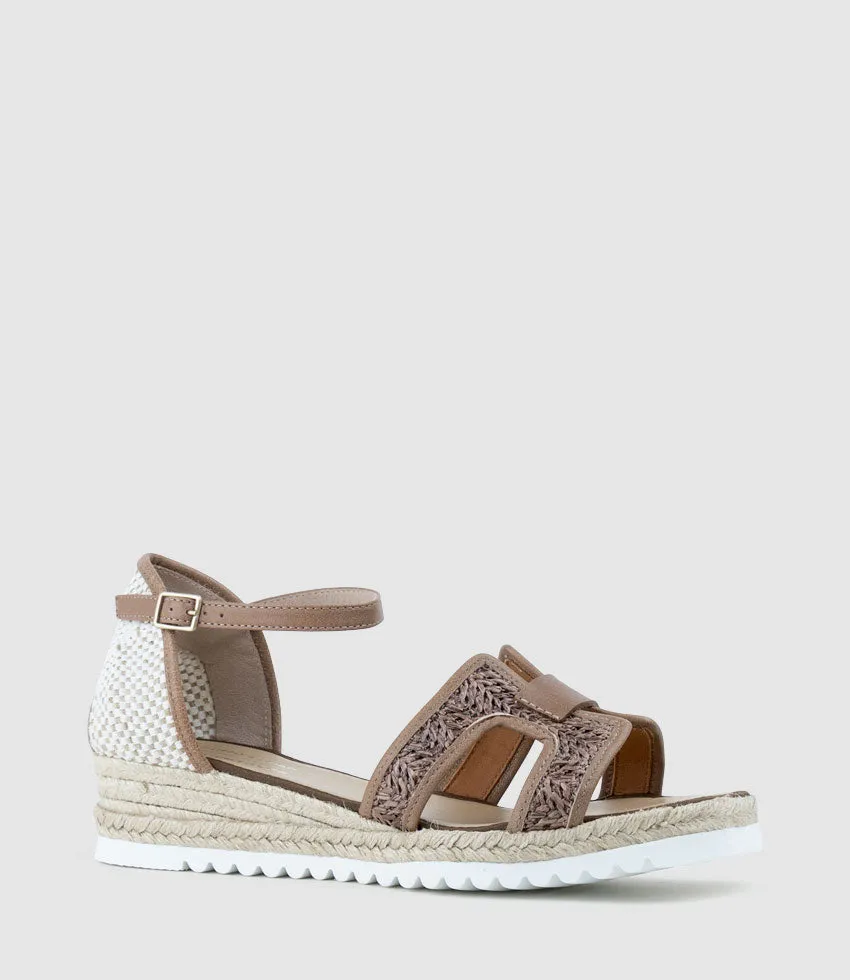 MARLENE Raffia Front Espadrille in Mocha sold by Edward Meller product image thumbnail 2