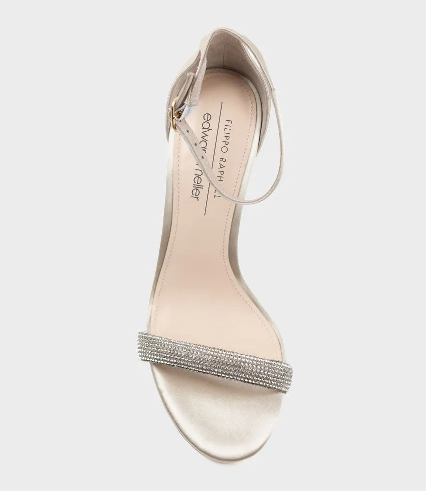SATINA90 Diamond Band Sandal Platform Sandal in Champagne Satin sold by Edward Meller product image thumbnail 5