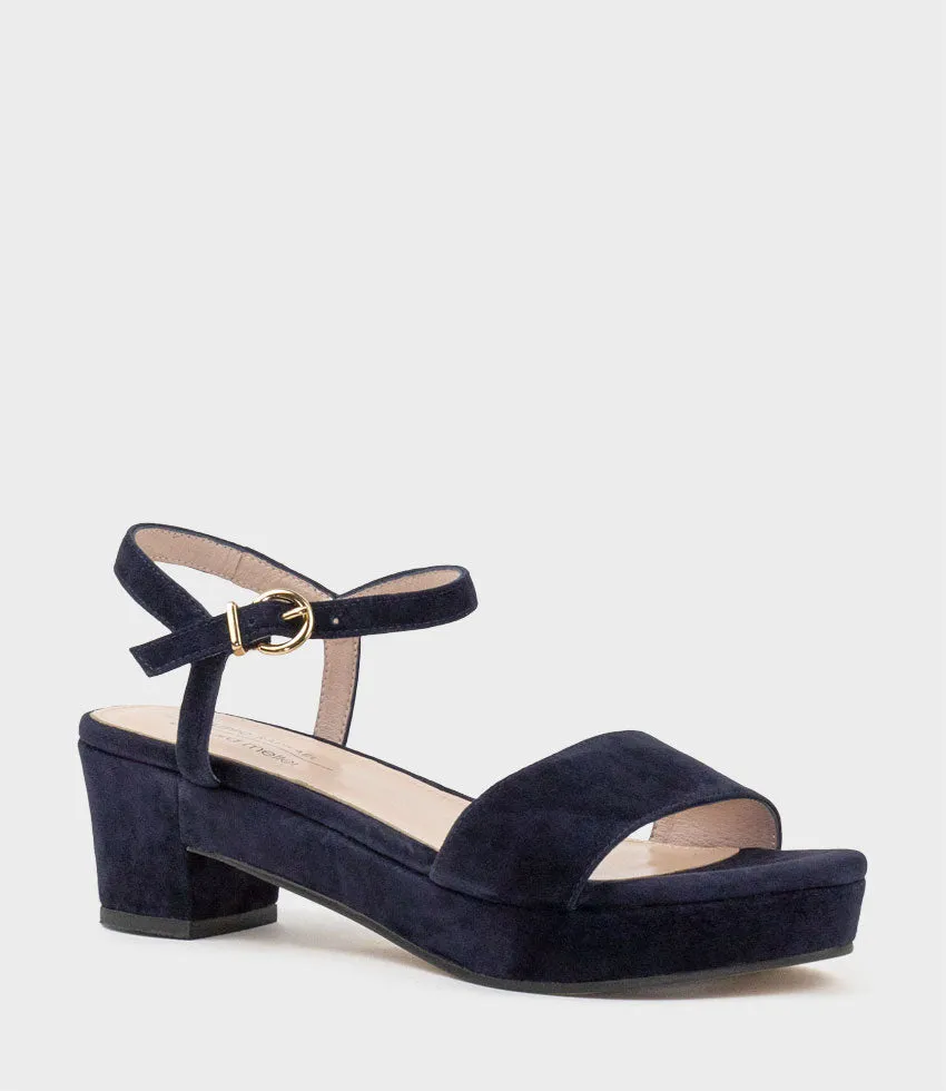 RALIN50 Two Strap Sandal on Self Covered Unit in Navy Suede sold by Edward Meller product image thumbnail 2