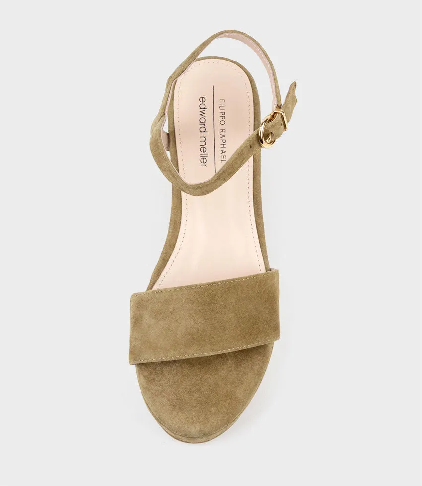 RALIN50 Two Strap Sandal on Self Covered Unit in Camel Suede sold by Edward Meller product image thumbnail 5