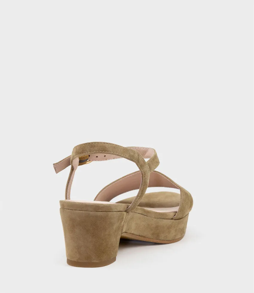 RALIN50 Two Strap Sandal on Self Covered Unit in Camel Suede sold by Edward Meller product image thumbnail 4