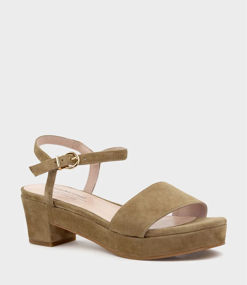 RALIN50 Two Strap Sandal on Self Covered Unit in Camel Suede sold by Edward Meller product image thumbnail 3