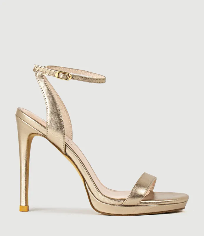 WHISPER110 Single Strap Platform Sandal in Rosegold sold by Edward Meller