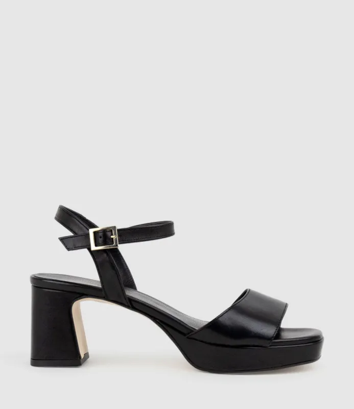 ROE65 Platform Sandal in Black sold by Edward Meller