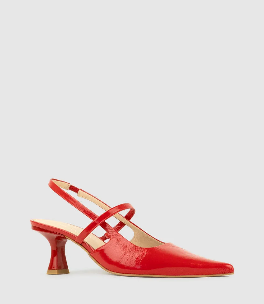 DEON70 Slingback with Strap in Red Crinkle Patent sold by Edward Meller product image thumbnail 2