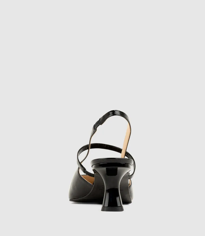 DEON70 Slingback with Strap in Black Crinkle Patent sold by Edward Meller product image thumbnail 4