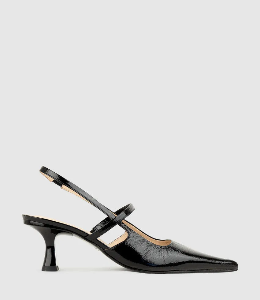DEON70 Slingback with Strap in Black Crinkle Patent sold by Edward Meller product image thumbnail 2