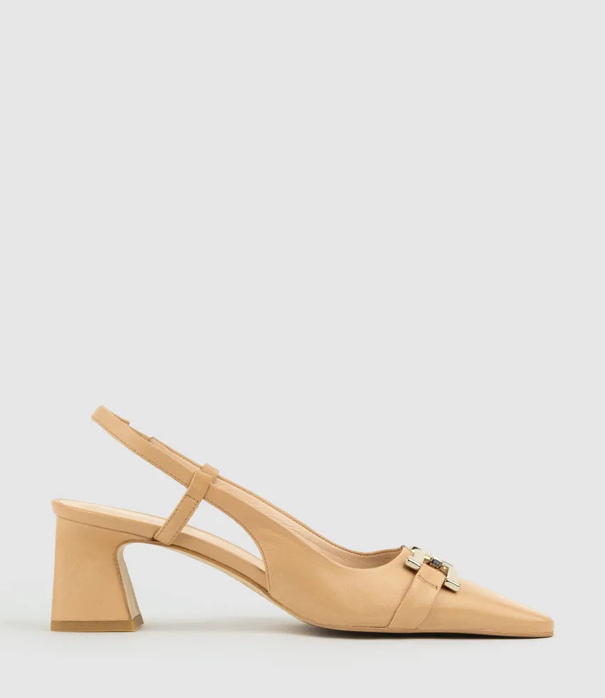 DORINDA70 Block Heel Slingback in Tan sold by Edward Meller