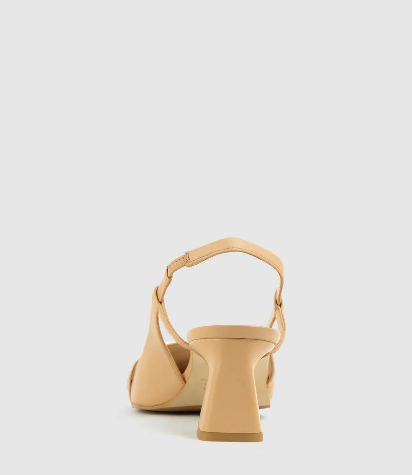 DORINDA70 Block Heel Slingback in Tan sold by Edward Meller product image thumbnail 3