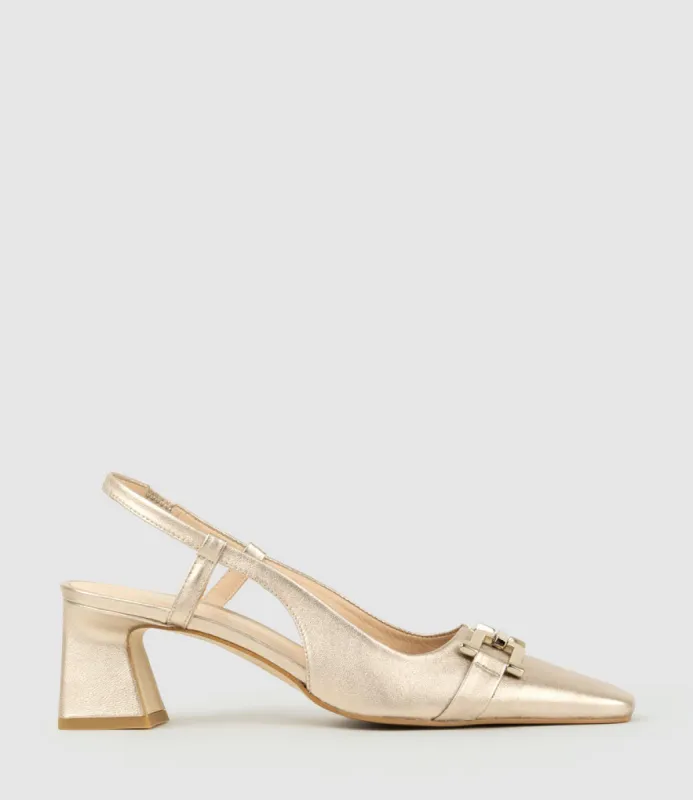 DORINDA70 Block Heel Slingback in Rosegold sold by Edward Meller