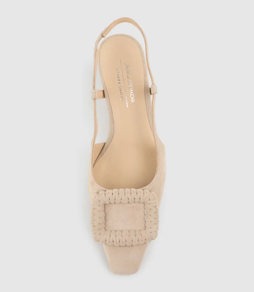 DEMETER60 Slingback with Ornament in Nude Suede sold by Edward Meller product image thumbnail 4