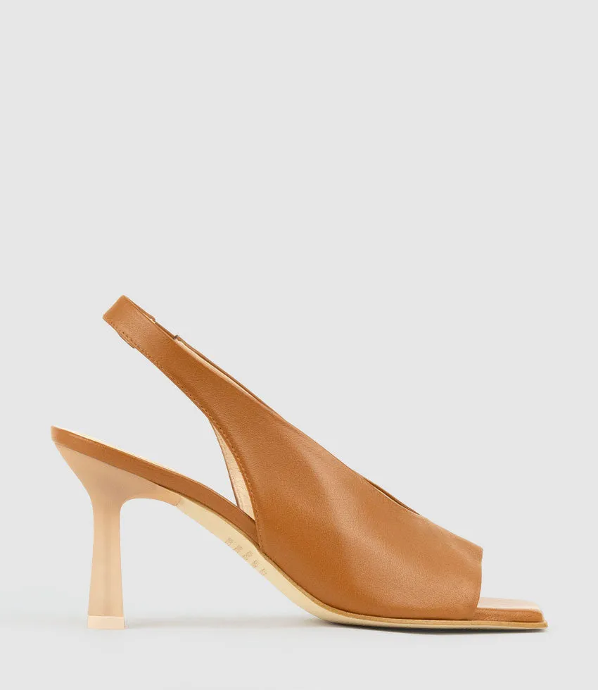 DESTINY90 Open Toe Slingback in Tan sold by Edward Meller