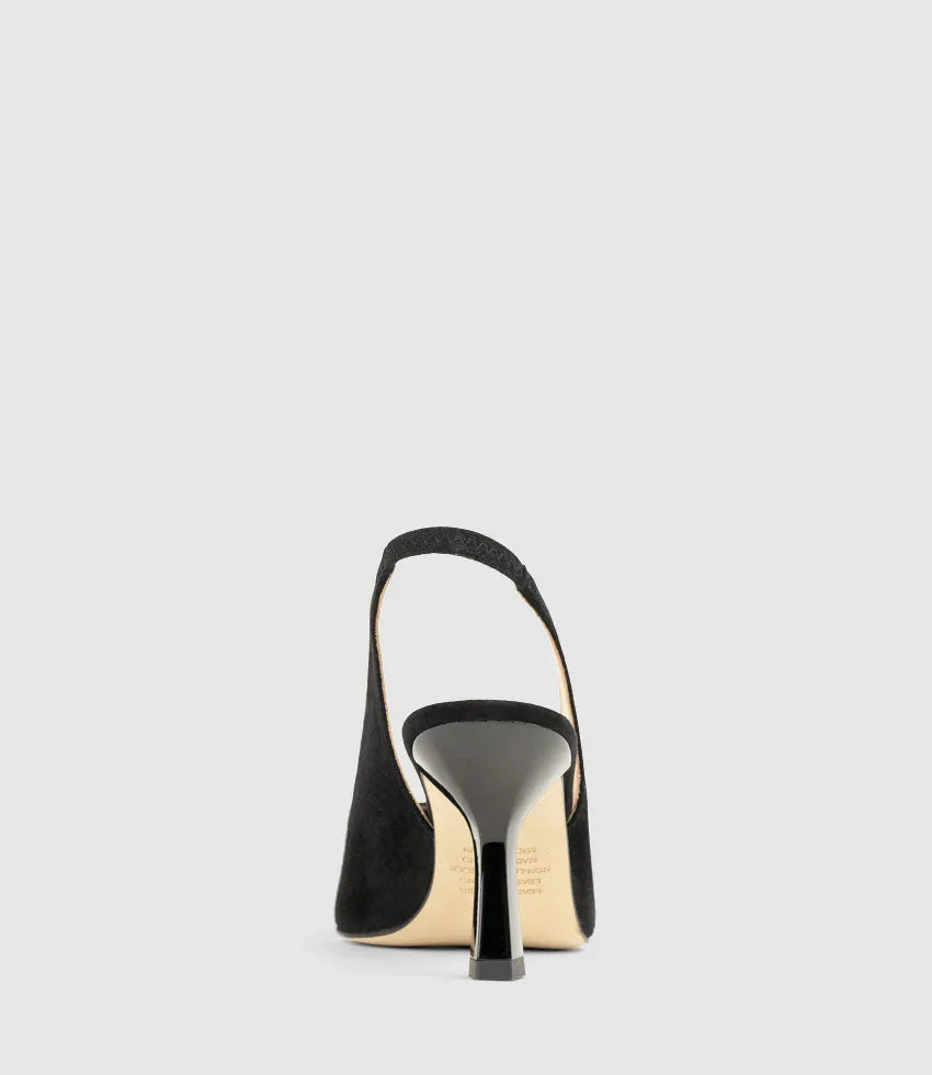 DELANEY80 Slingback with Ornament in Black Suede sold by Edward Meller product image thumbnail 3