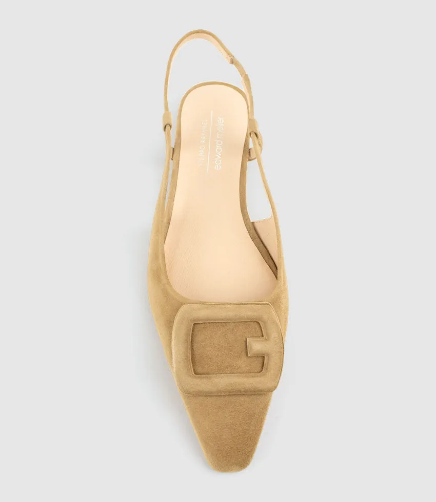DESLING Flat Slingback with Ornament in Tan Suede sold by Edward Meller product image thumbnail 4