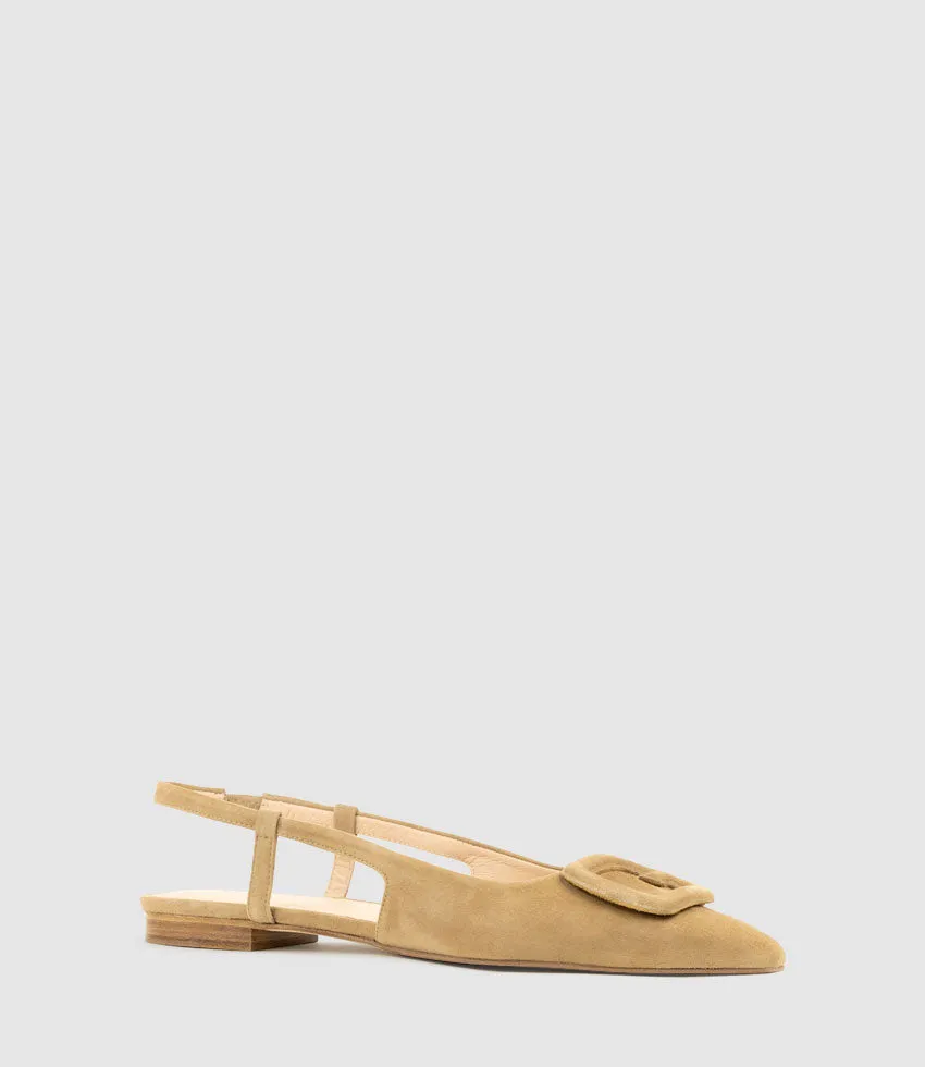 DESLING Flat Slingback with Ornament in Tan Suede sold by Edward Meller product image thumbnail 2
