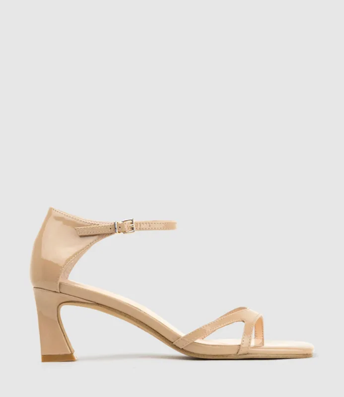 KATE60 Square Toe Sandal in Nude Patent sold by Edward Meller