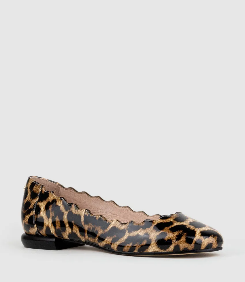 FARA Scalloped Ballet Flat in Leopard Patent sold by Edward Meller product image thumbnail 2
