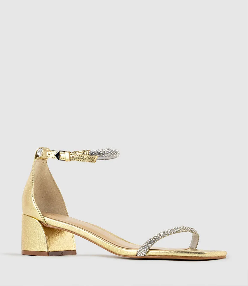 STELLAR50 Crystal Strappy Sandal in Gold sold by Edward Meller product image thumbnail 2