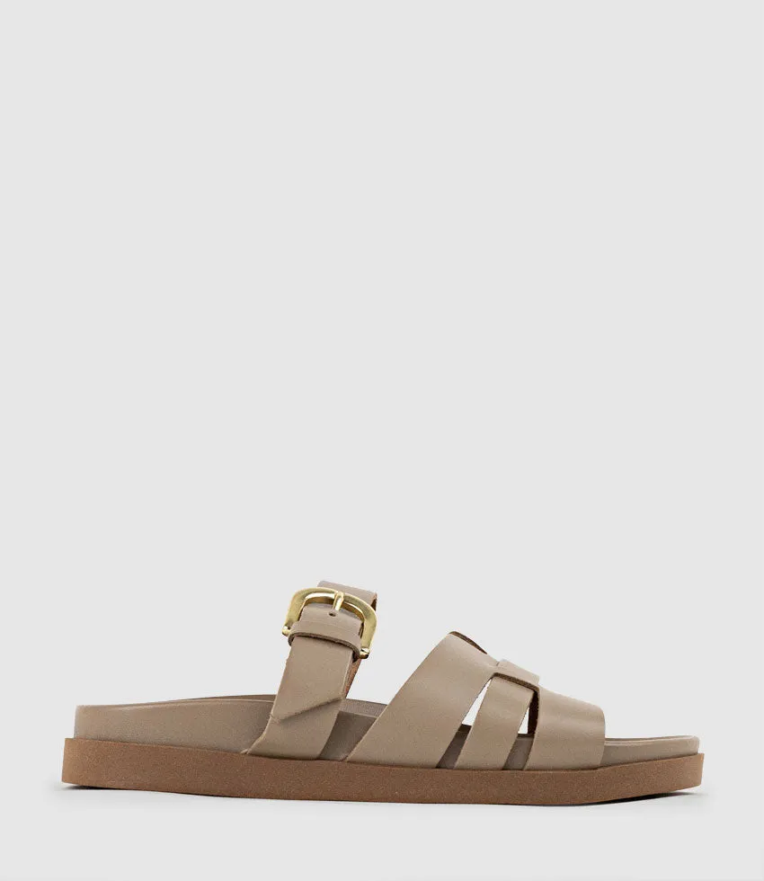 KINSLEY Slide on Footbed in Taupe sold by Edward Meller