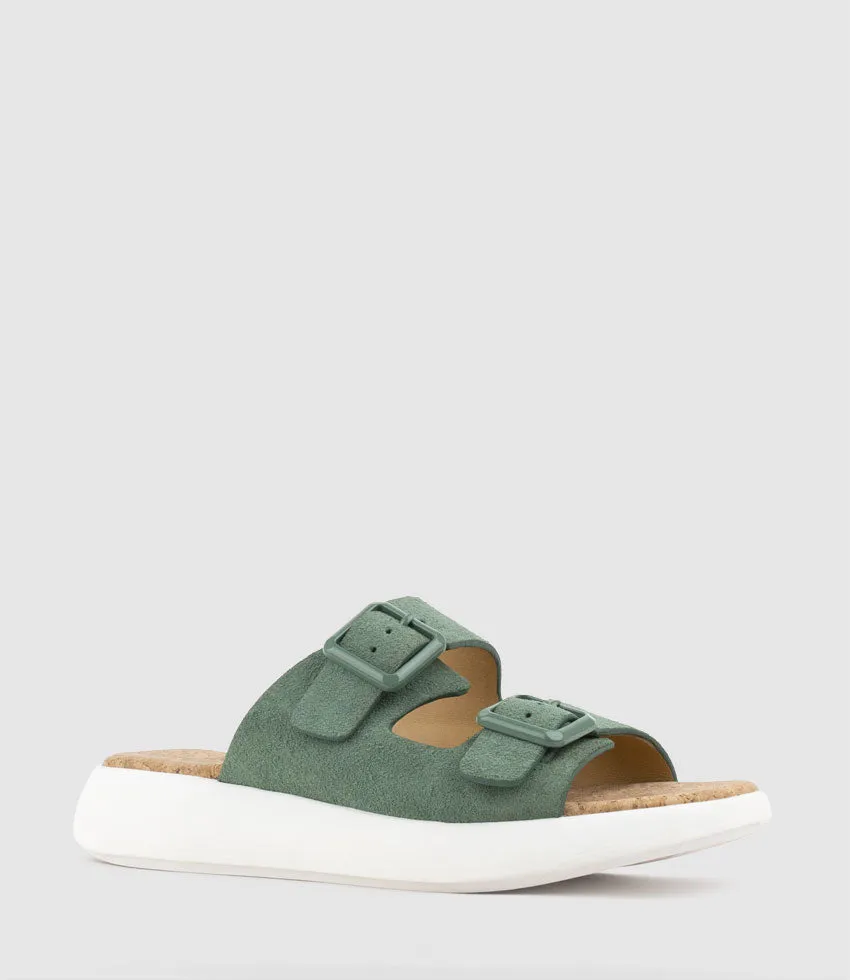 OSAKA Two Strap Slide on Unit in Sage Suede sold by Edward Meller product image thumbnail 2