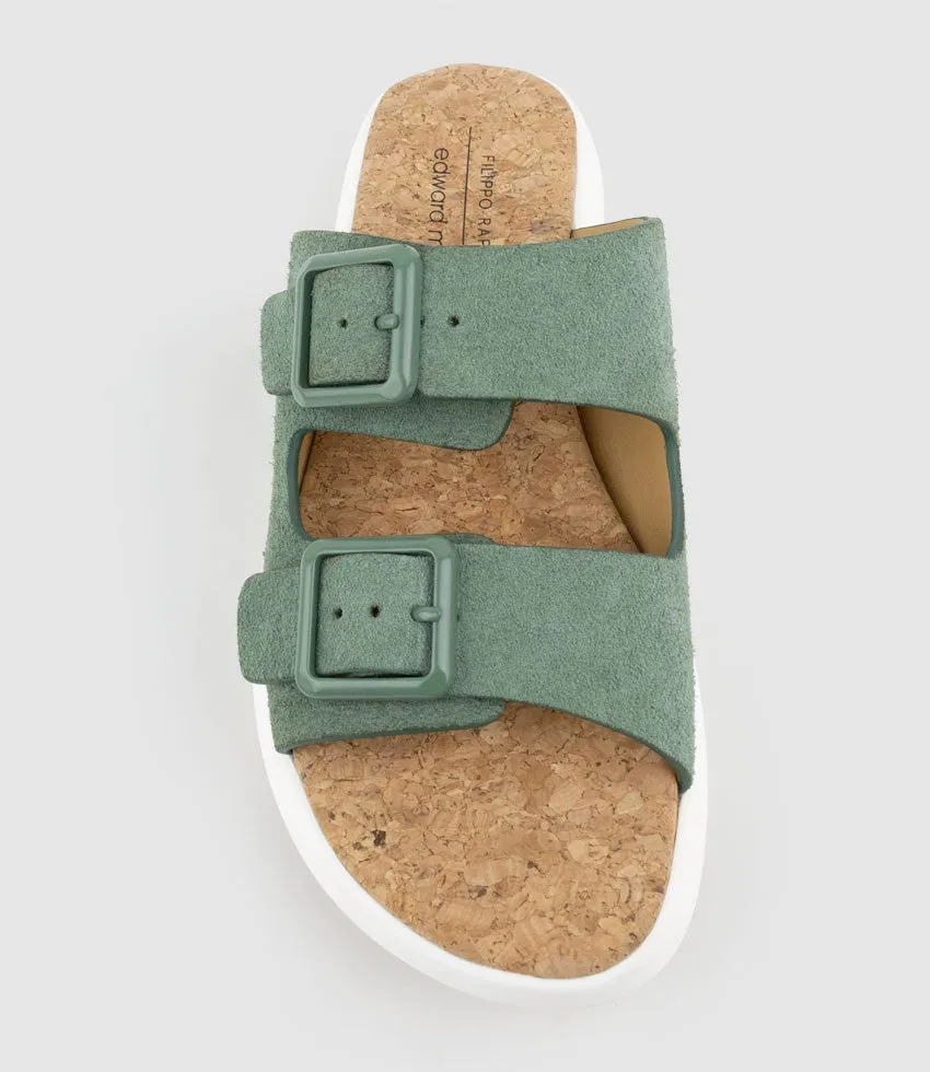 OSAKA Two Strap Slide on Unit in Sage Suede sold by Edward Meller product image thumbnail 4