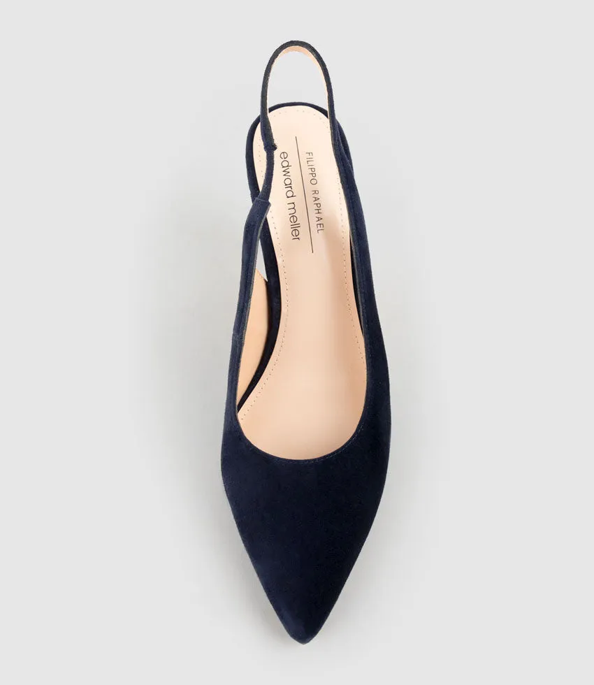 ARILLA85 Slingback Pump in Navy Suede sold by Edward Meller product image thumbnail 4