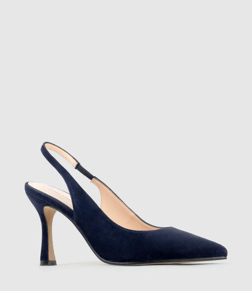 ARILLA85 Slingback Pump in Navy Suede sold by Edward Meller product image thumbnail 2