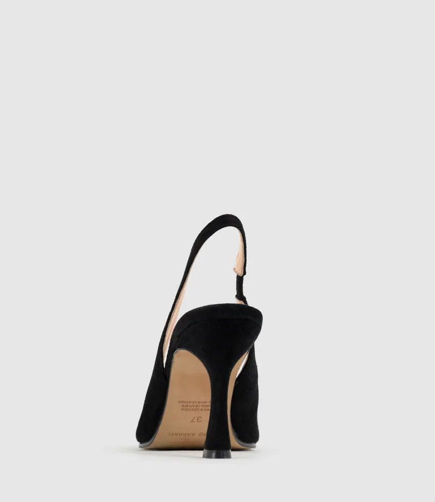 ARILLA85 Slingback Pump in Black Suede sold by Edward Meller product image thumbnail 3