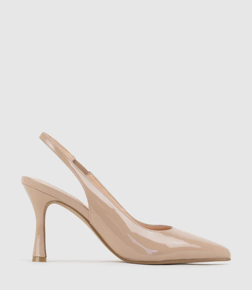 ARILLA85 Slingback Pump in Nude Patent sold by Edward Meller