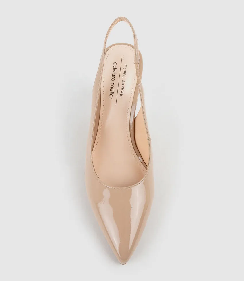 ARILLA85 Slingback Pump in Nude Patent sold by Edward Meller product image thumbnail 4