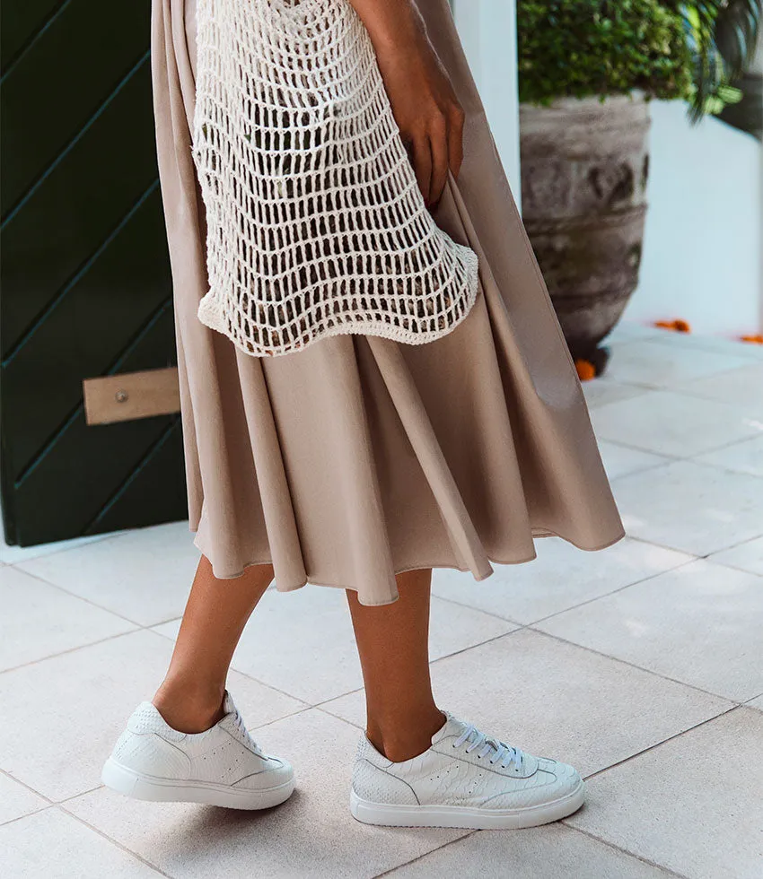 JONES Retro Sneaker in White Snake Print sold by Edward Meller product image thumbnail 4