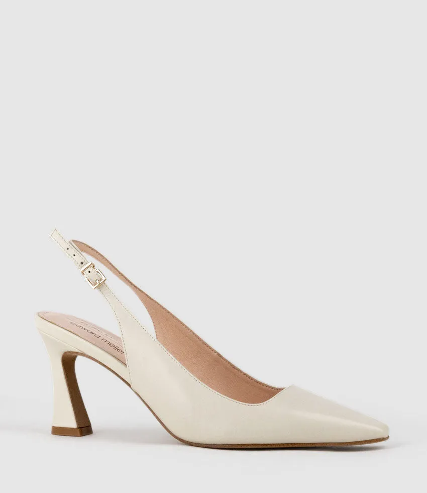 ALIDA75 Chiselled Slingback in Offwhite Calf sold by Edward Meller product image thumbnail 3