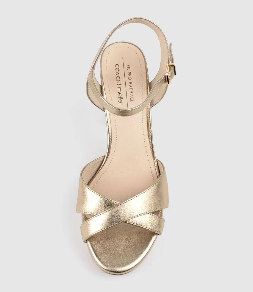 RENATA100 Crossover Platform Sandal in Rosegold sold by Edward Meller product image thumbnail 4