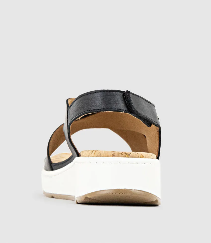 LORAINE Crossover Comfort Sandal in Black sold by Edward Meller product image thumbnail 3