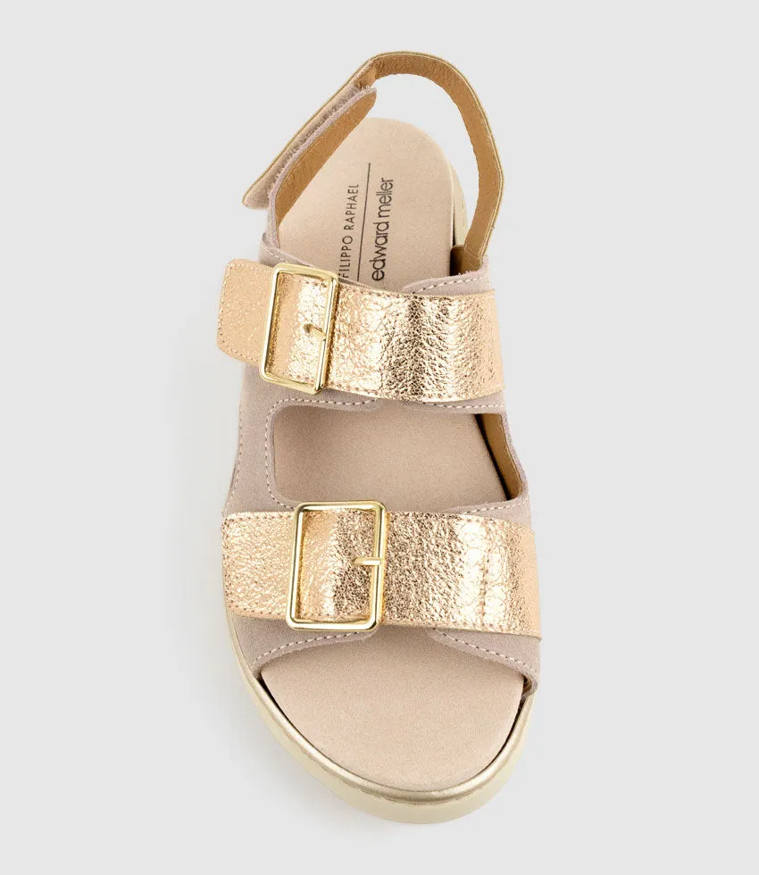 LANETTE Two Strap Comfort Sandal in Rosegold sold by Edward Meller product image thumbnail 4