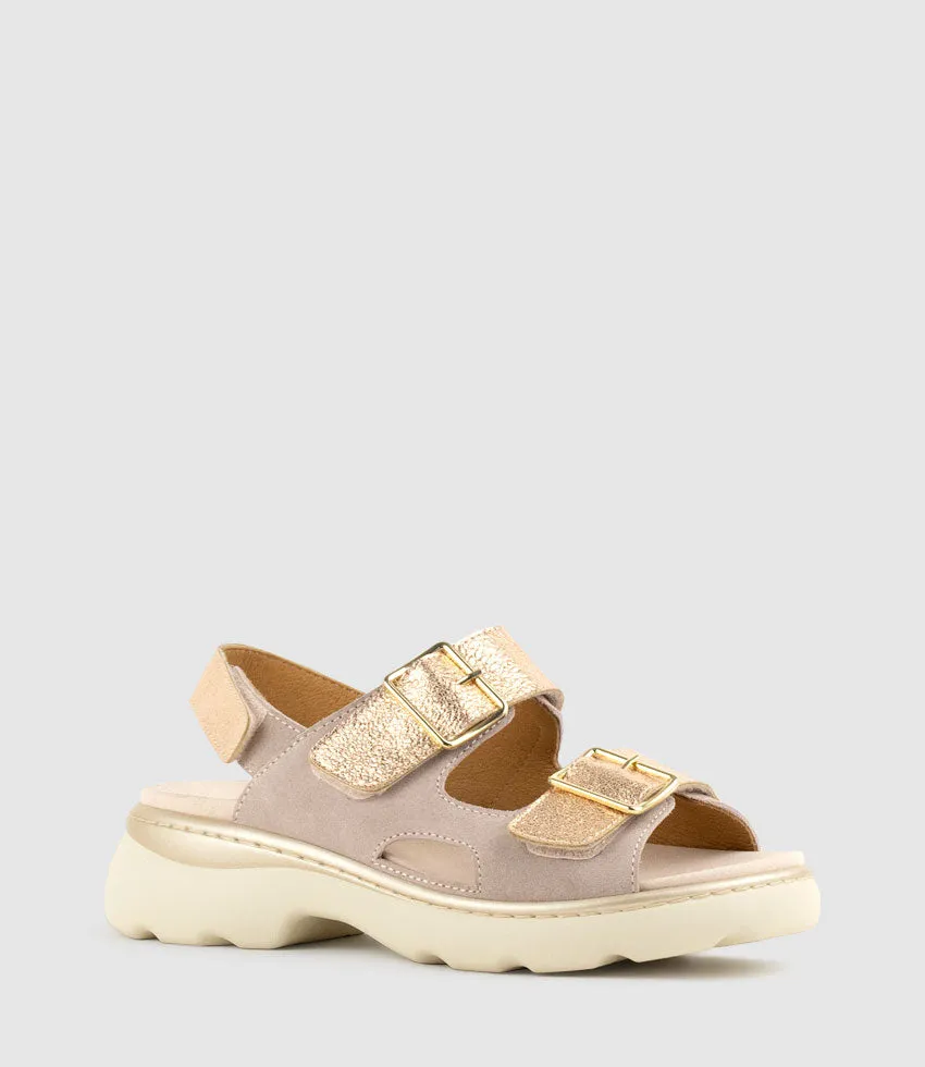 LANETTE Two Strap Comfort Sandal in Rosegold sold by Edward Meller product image thumbnail 2