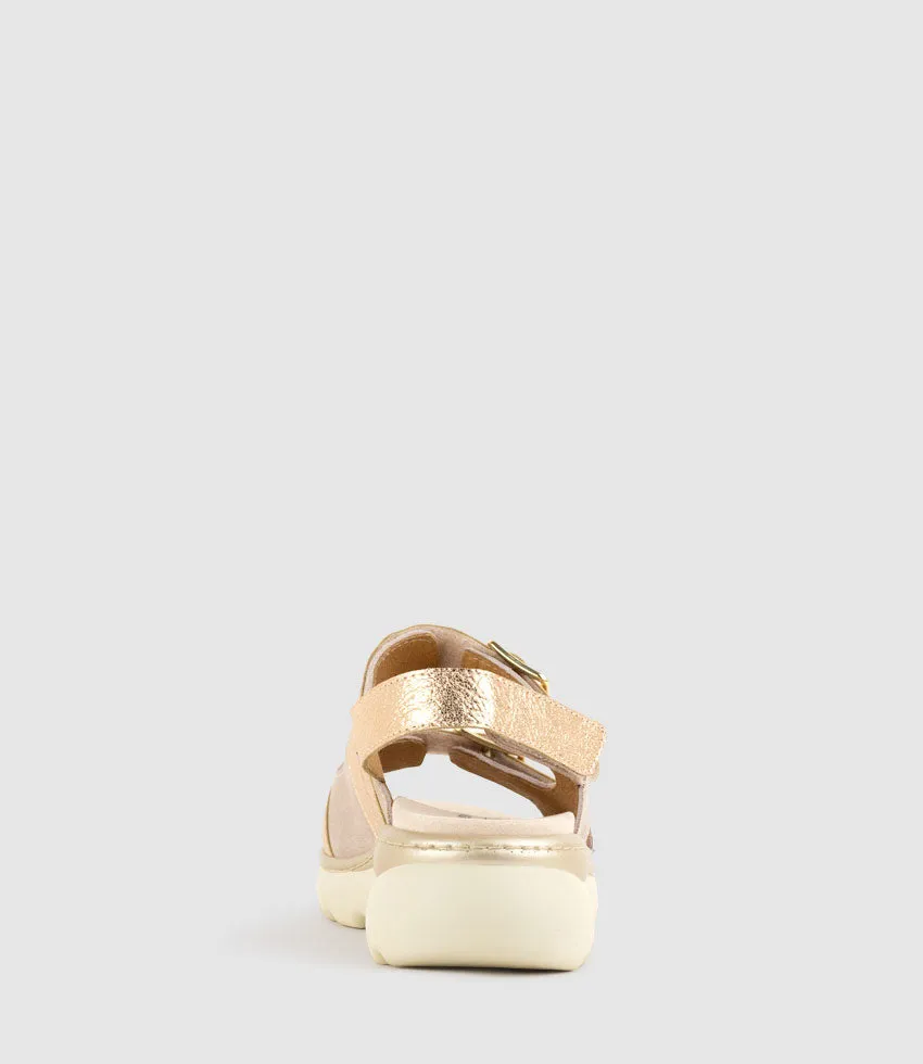 LANETTE Two Strap Comfort Sandal in Rosegold sold by Edward Meller product image thumbnail 3